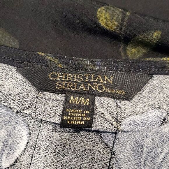 Christian Siriano Black Floral Easy Care Sheath Dress Sz M New - Picture 9 of 11